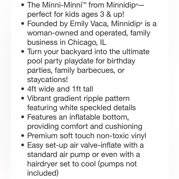 MINNIDIP NWT minni minni gradient splash -blue/white - Picture 5 of 6